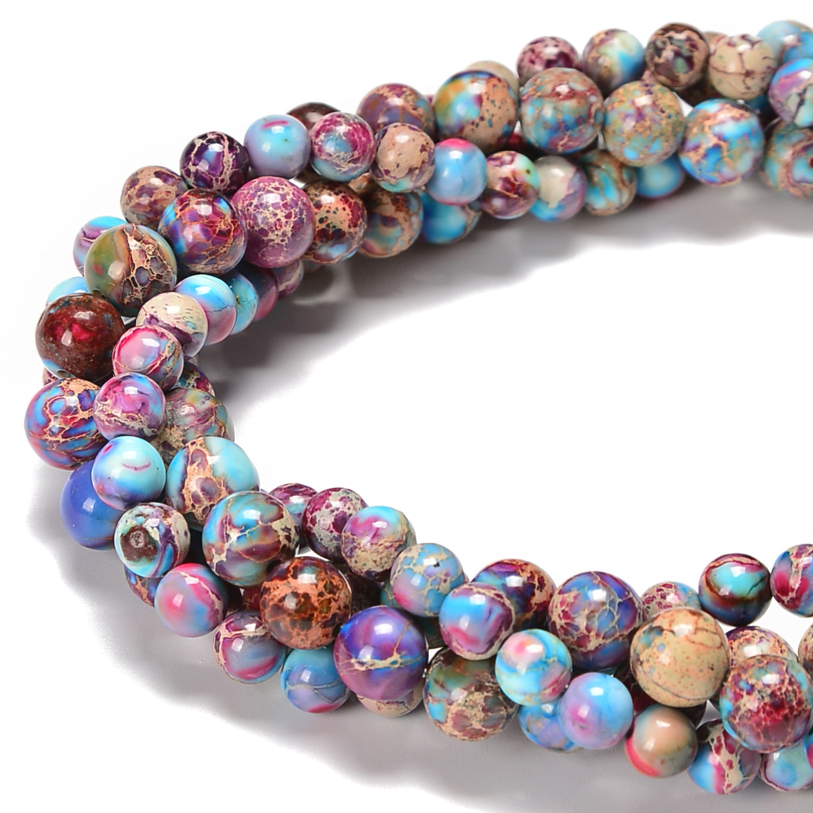 Purple Galaxy Imperial Sediment Jasper Smooth Round Beads 4mm 6mm 8mm 10mm 12mm