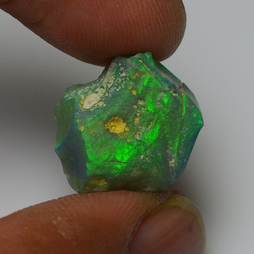 6.7 ct Natural Black Opal Rough Ethiopian, Fire Opal Gemstone, 15x12MM Welo Opal
