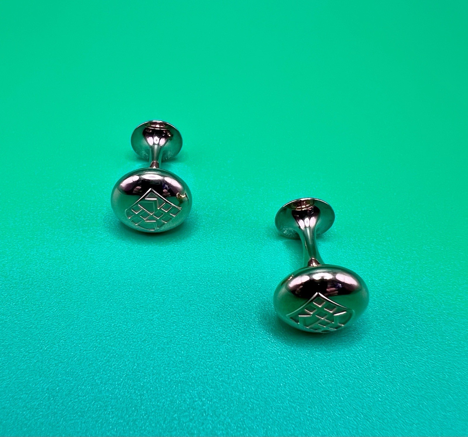 Frederique Constant Gold Tone Cufflinks – Swiss Luxury Logo Dress Formal