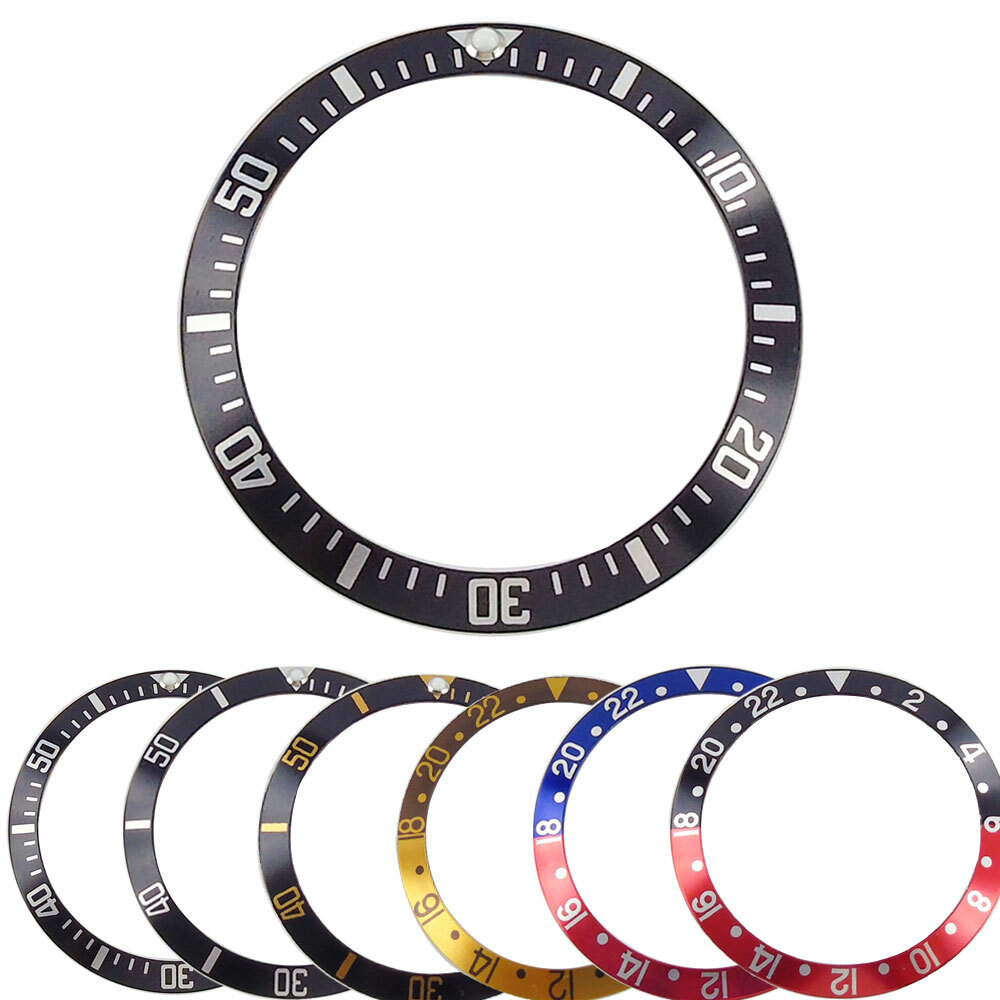 38mm Aluminum Alloy Bezel Insert Sloped Watch Ring Fit 40mm SUB GMT Men’s Watch