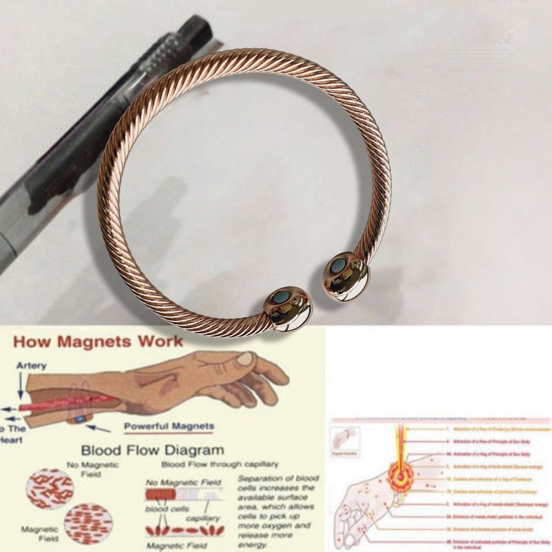 Pure Copper Bracelet Magnetic Heal Therapy Arthritis Bracelet Pain Relief Bangle