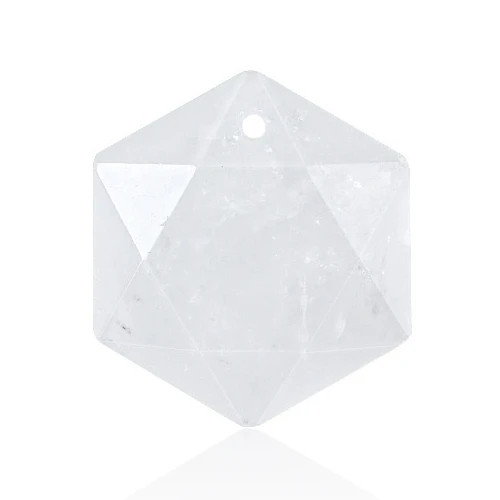 6PCS 22mm Faceted Hexagon Stone Pendants Healing Crystal Charm DIY Jewelry
