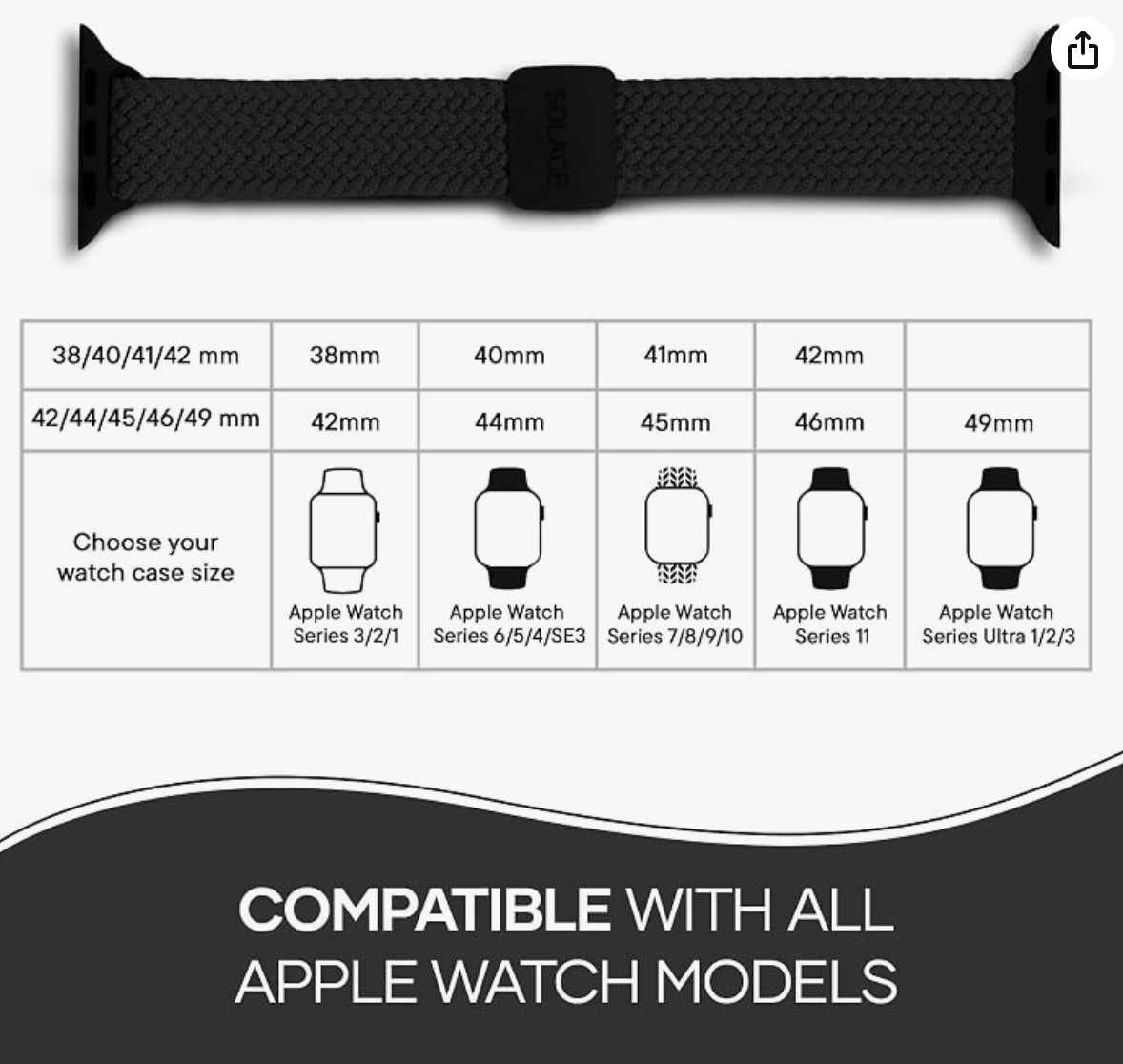 Solace Imperium Adapt Loop Apple Watch Band -New- Compatible with all AppleWatch
