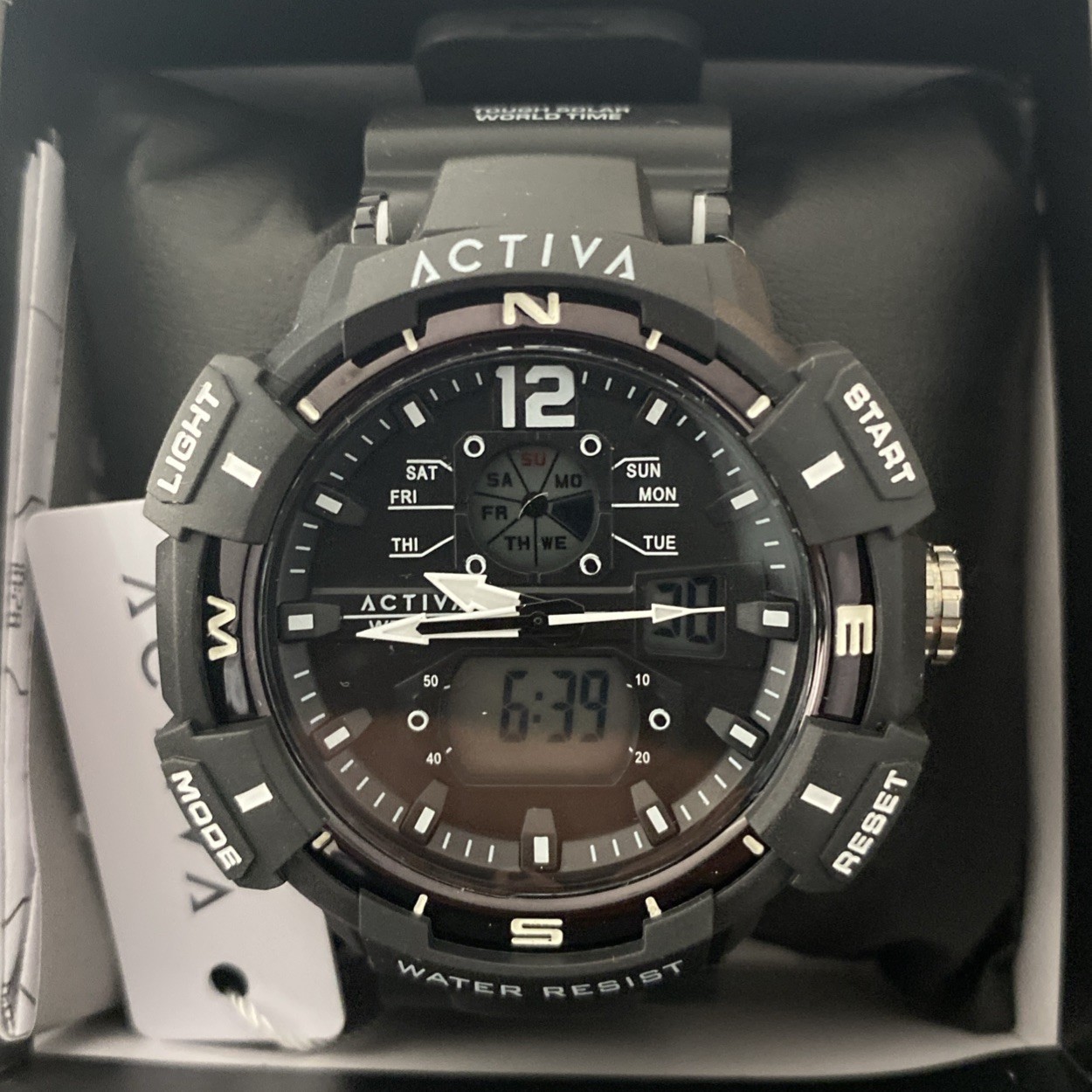 Activa X Invicta ACW8045-003 Digital Essentials Men’s 53mm Black Sport Watch NEW