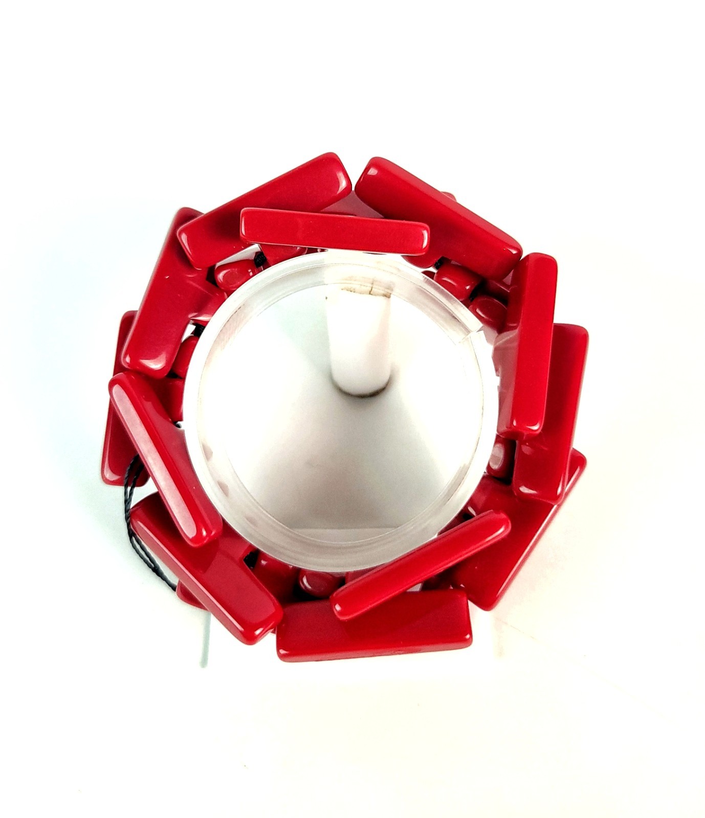 Sobral Neoconcretismo 1WJP Opaque Polished Red Beads Artist Made Stretch Bracele