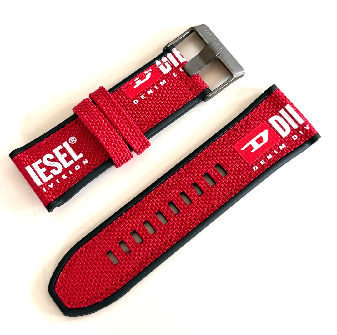 DIESEL DZ7423 Replacement Nylon Watch Band Strap Red 28 mm