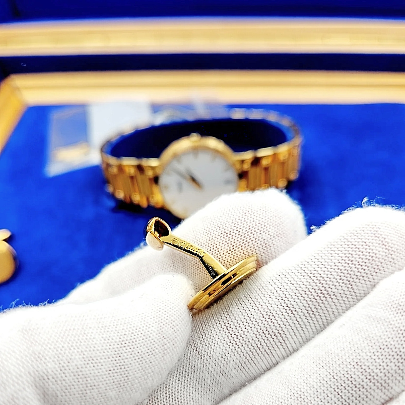 Men’s Piaget 31mm Dancer Vintage Solid 18K Yellow Gold Band Watch w/ White Dial.