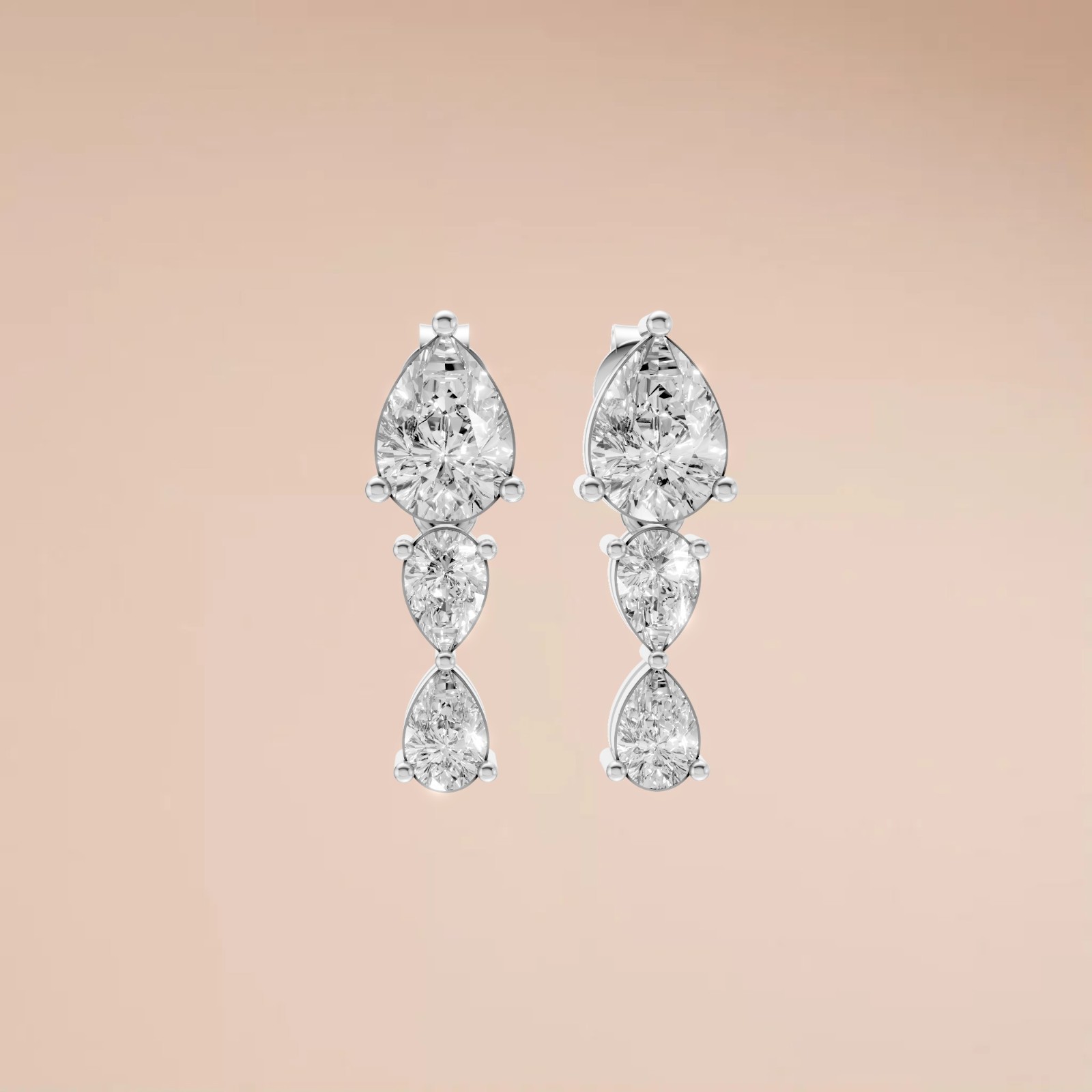 2.03 CTW Pear Lab Grown Diamond Drop Dangle Earrings Fine Jewelry