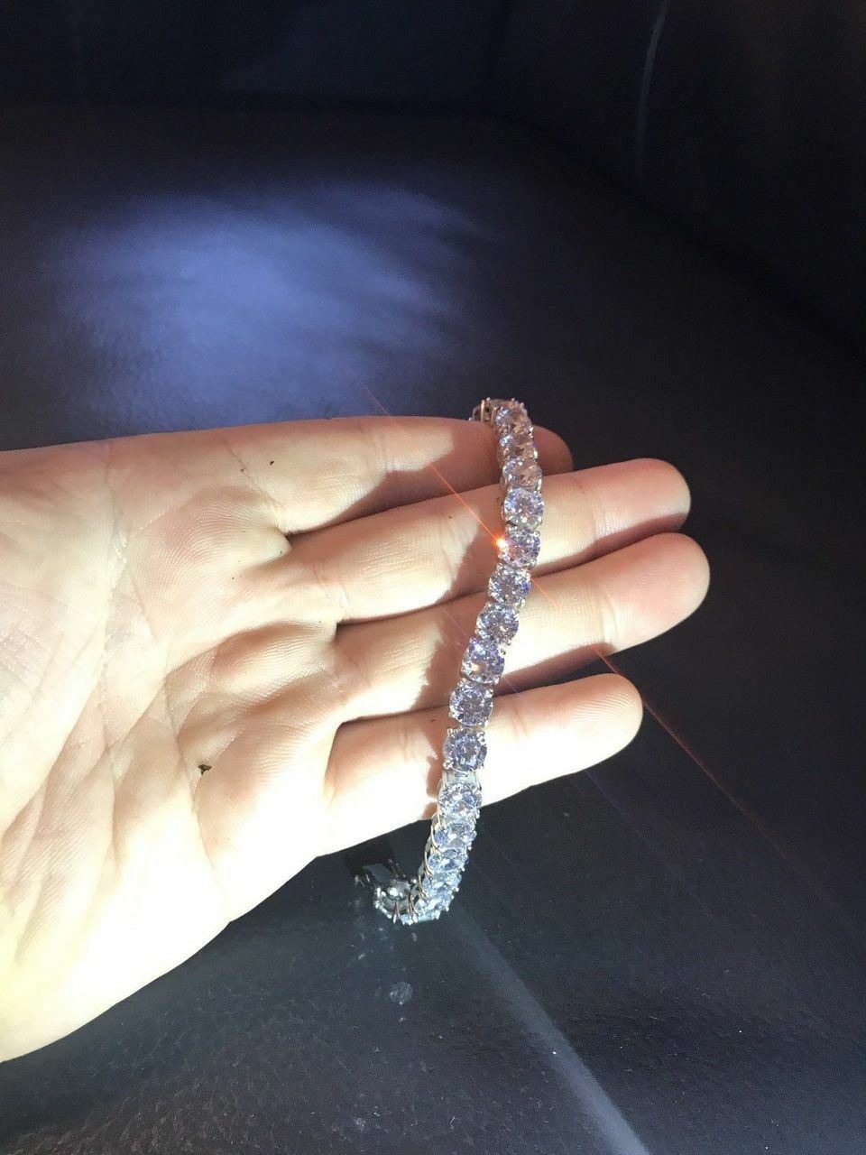 Tennis Bracelet SOLID 925 Sterling Silver MOISSANITE Passes Tester 3-7mm