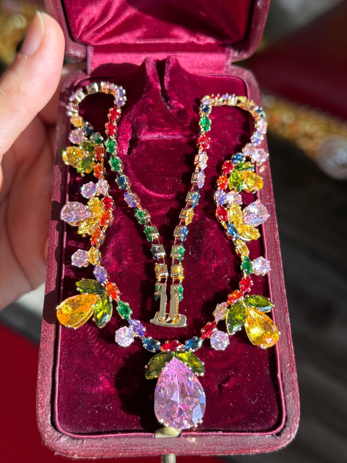 Summer Multicolour Gemstone Necklace Jewelry Luxury Gift For Her, Comes With Box