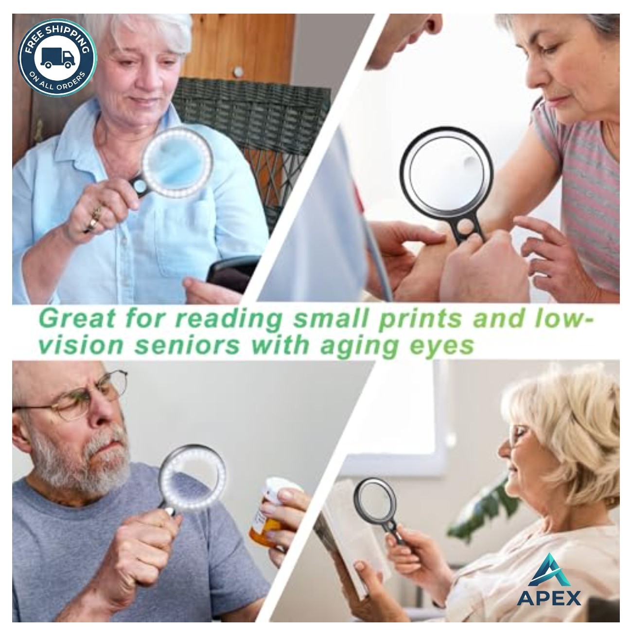 Magnifying Glass with Light 30 LED 30X 45X 60X Illuminated Magnifier for