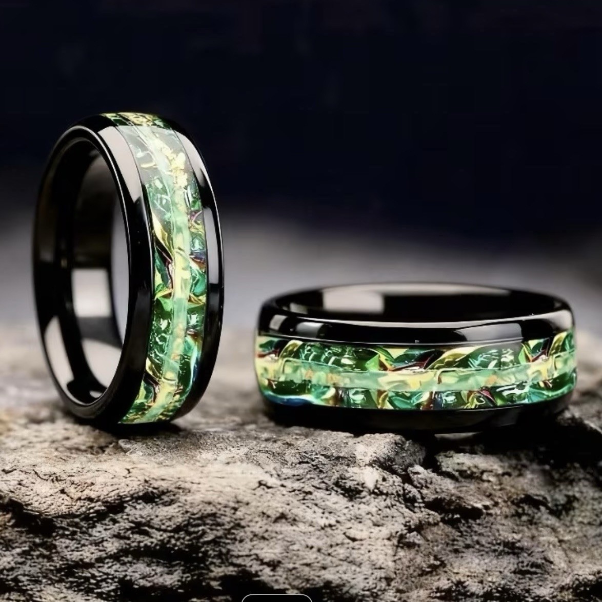 Men’s Luxury Collection Titanium Steel Black w/ Intricate Design 8mm Band S 13