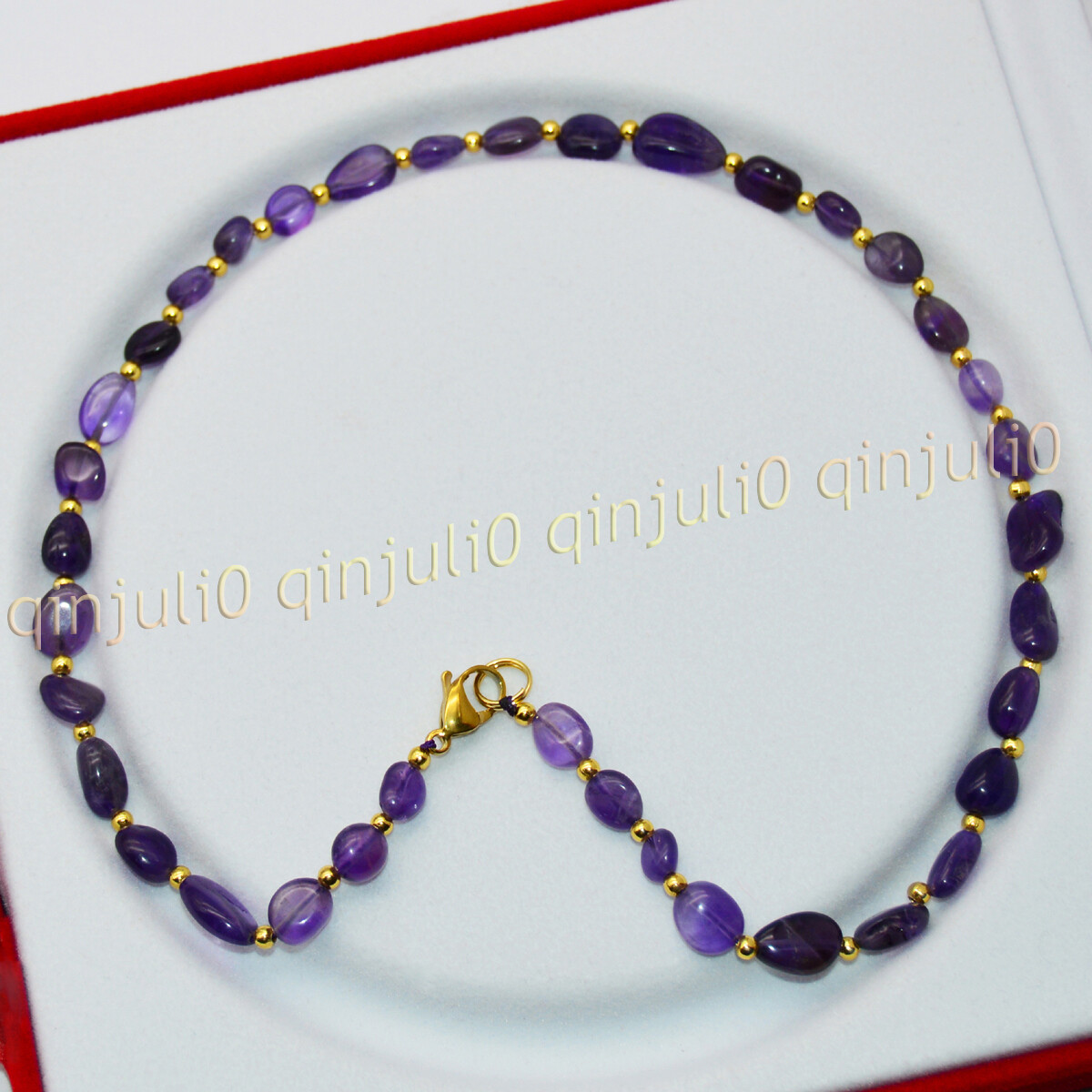 8-10mm Purple Amethyst Irregular Freeform Gemstone Beaded Necklaces 16-36 inches