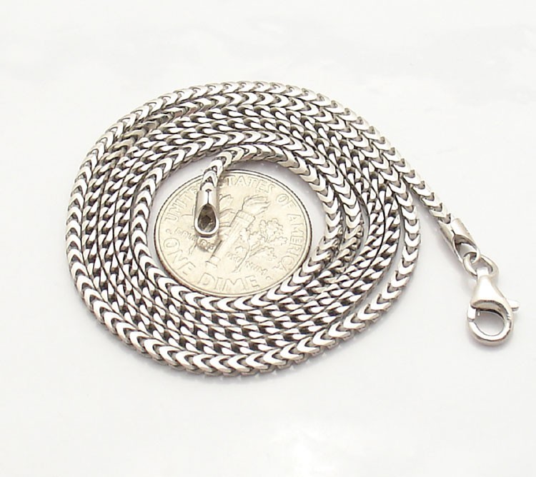 2.3mm Mens Anti-Tarnish Solid Franco Chain Necklace Real 925 Silver ITALY
