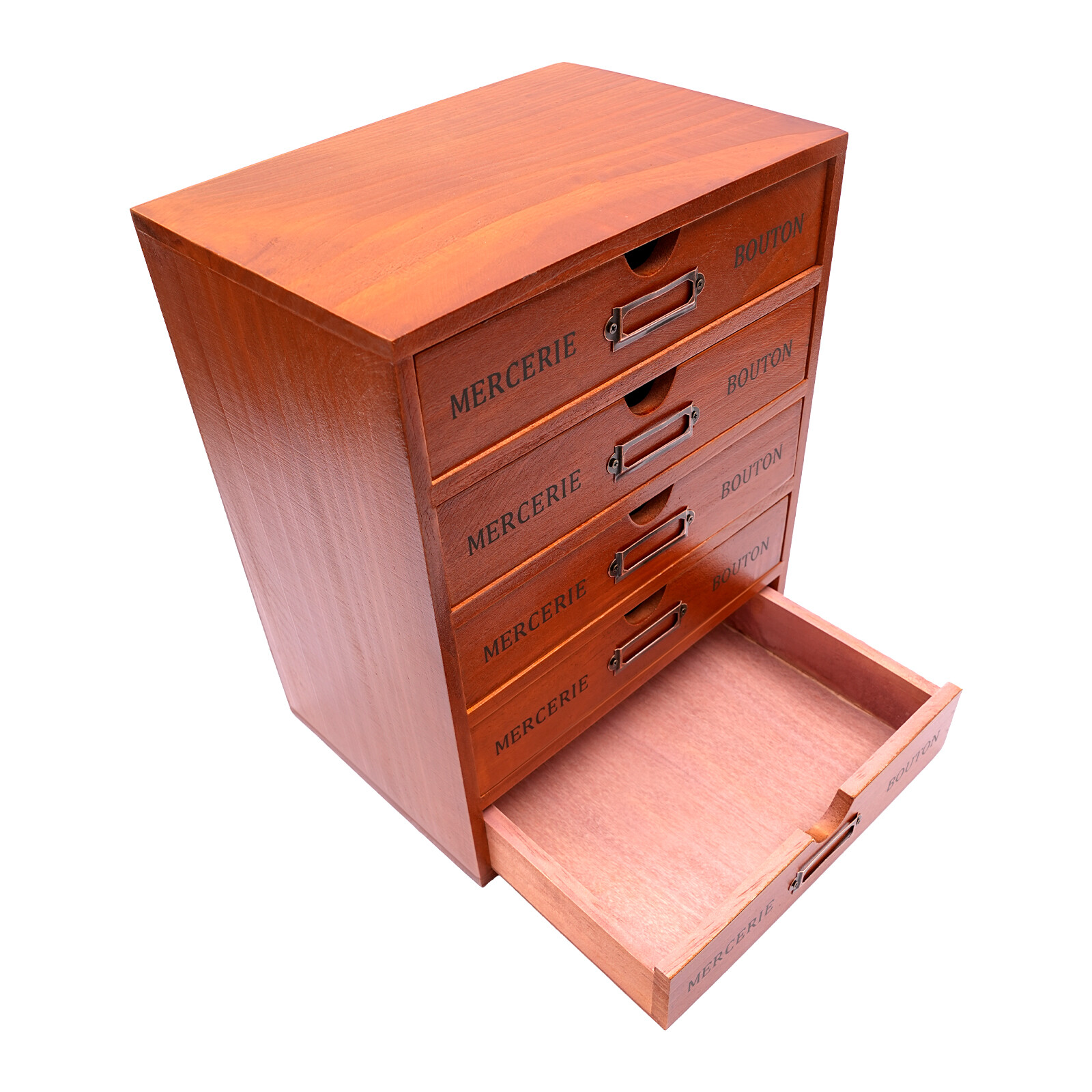 Vintage 5 Layers Large Jewelry Organizer Wooden Storage Box Case With 5 Drawers