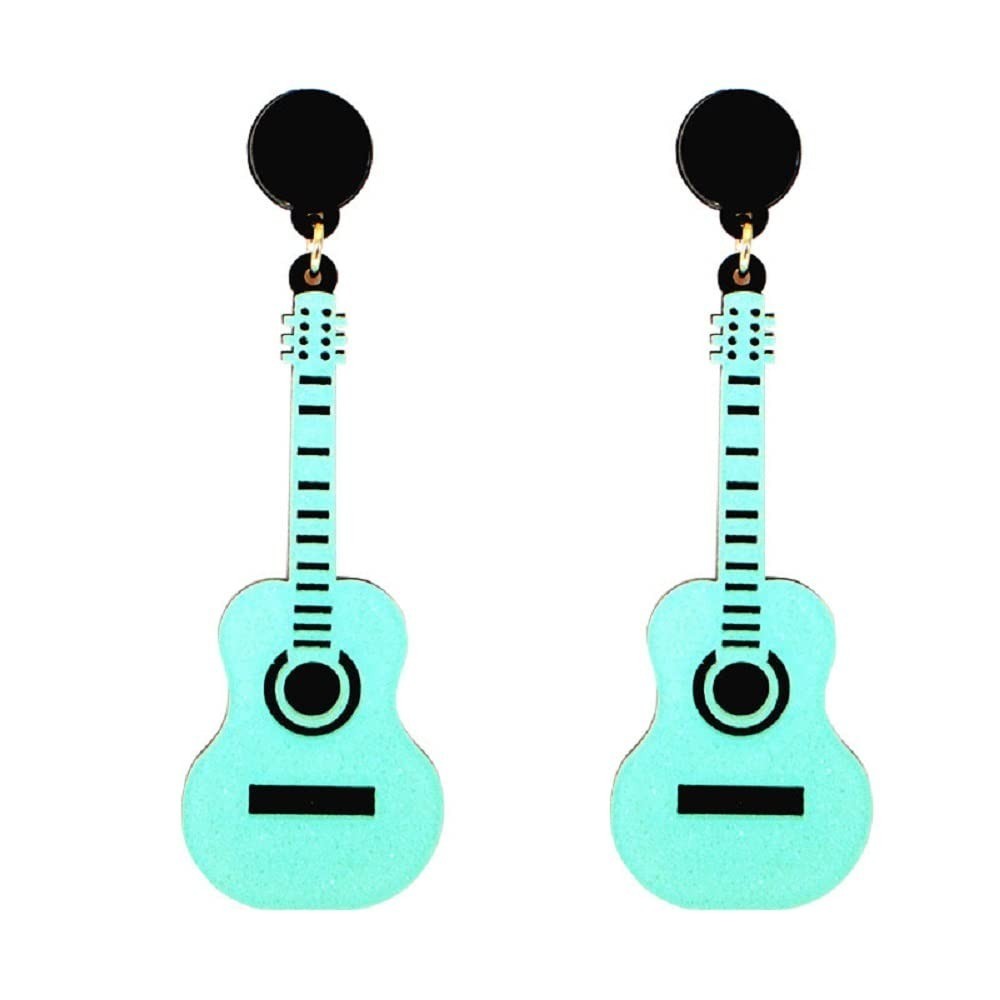 Classical Acrylic Guitar Drop Dangle Earrings for Women Teacher Party