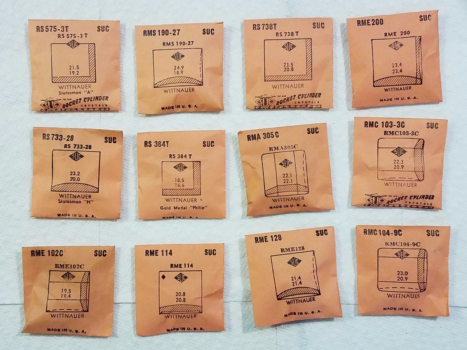 Vintage Wittnauer Wrist Watch Crystal NOS in orig packaging Free Shipping #21