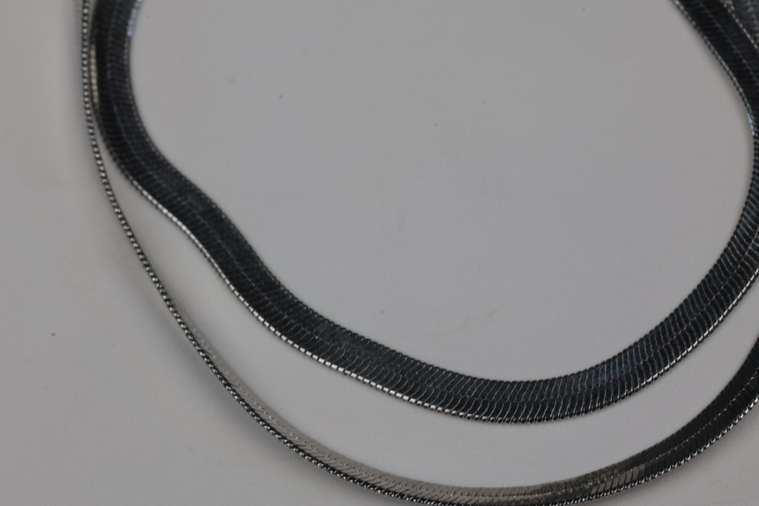 Sterling Silver Herringbone Snake Chain Necklace 925 Flat 16-18″ 10g