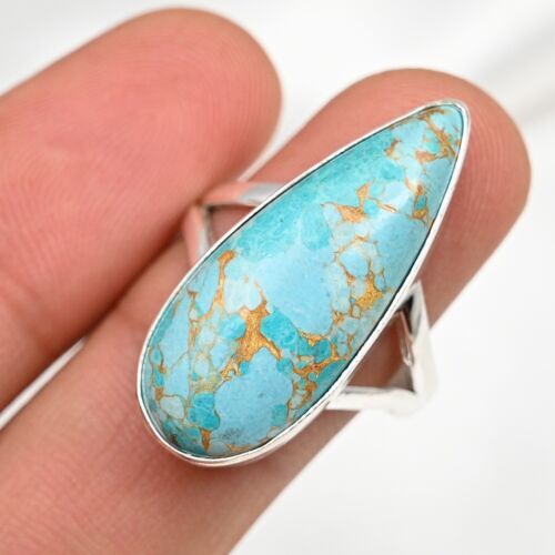Natural Turquoise Ring 925 Sterling Silver Ring Gemstone Ring Women’s Ring