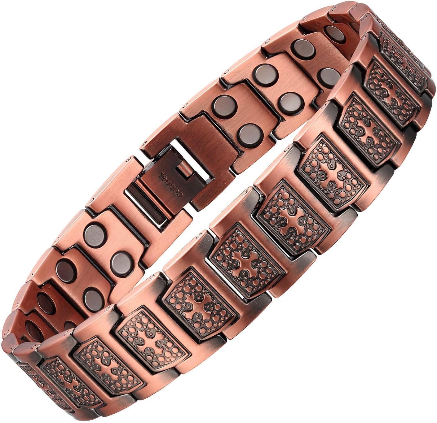 Double Sided Black Copper Magnetic Bracelet for Men Adjustable Pain Relief Arthr