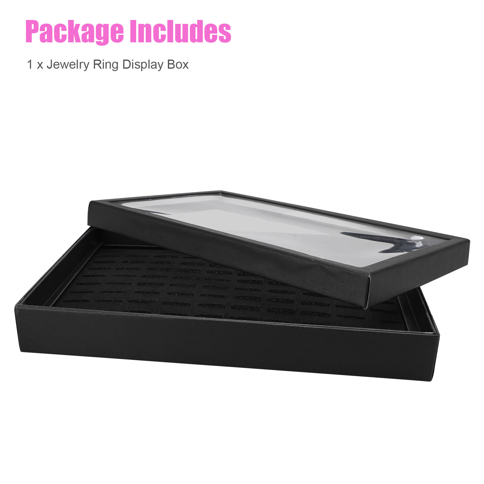 100 Slots Jewelry Ring Display Organizer Tray Holder Earrings Storage Box Case