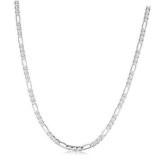 Verona Jewelers 925 Sterling Silver Necklace Figarucci 4MM 18.0 Inches 3MM