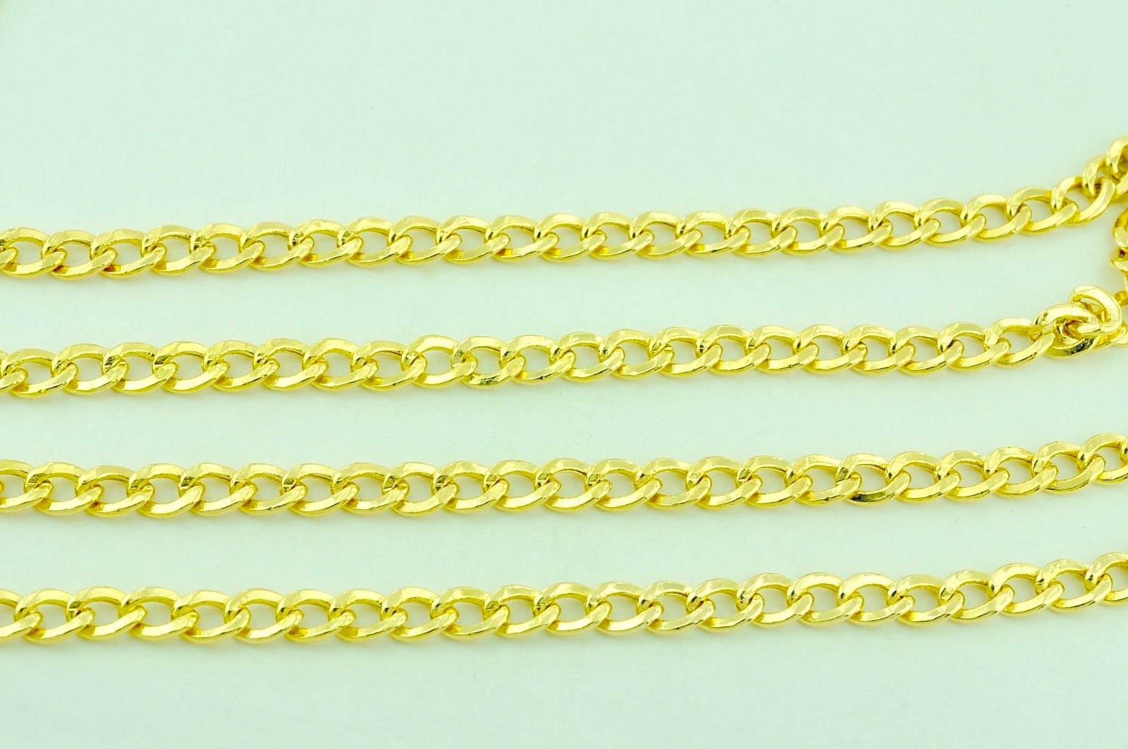14k Solid Yellow Curb link Chain necklace LOBSTER clasp 16-24 inches 3mm 4.4-7.2