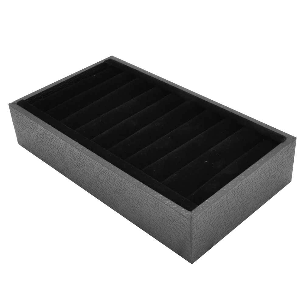 Black Velvet Slotted Jewelry Bangle / Bracelet Display Tray Holder Organizer