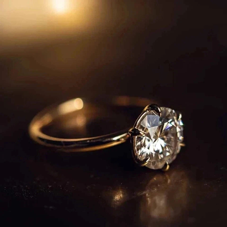 2.00Ct Round Natural Diamond Solitaire Engagement Ring 14K White Gold Size 7