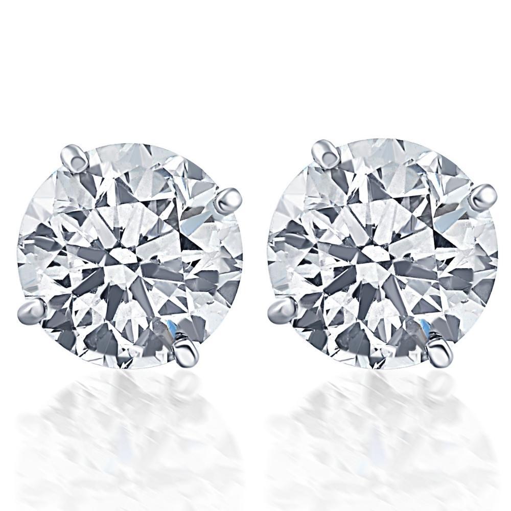 F/VS .25 – 1.50 ctw Lab Grown Diamond Studs Earrings 14k White Gold Earrings