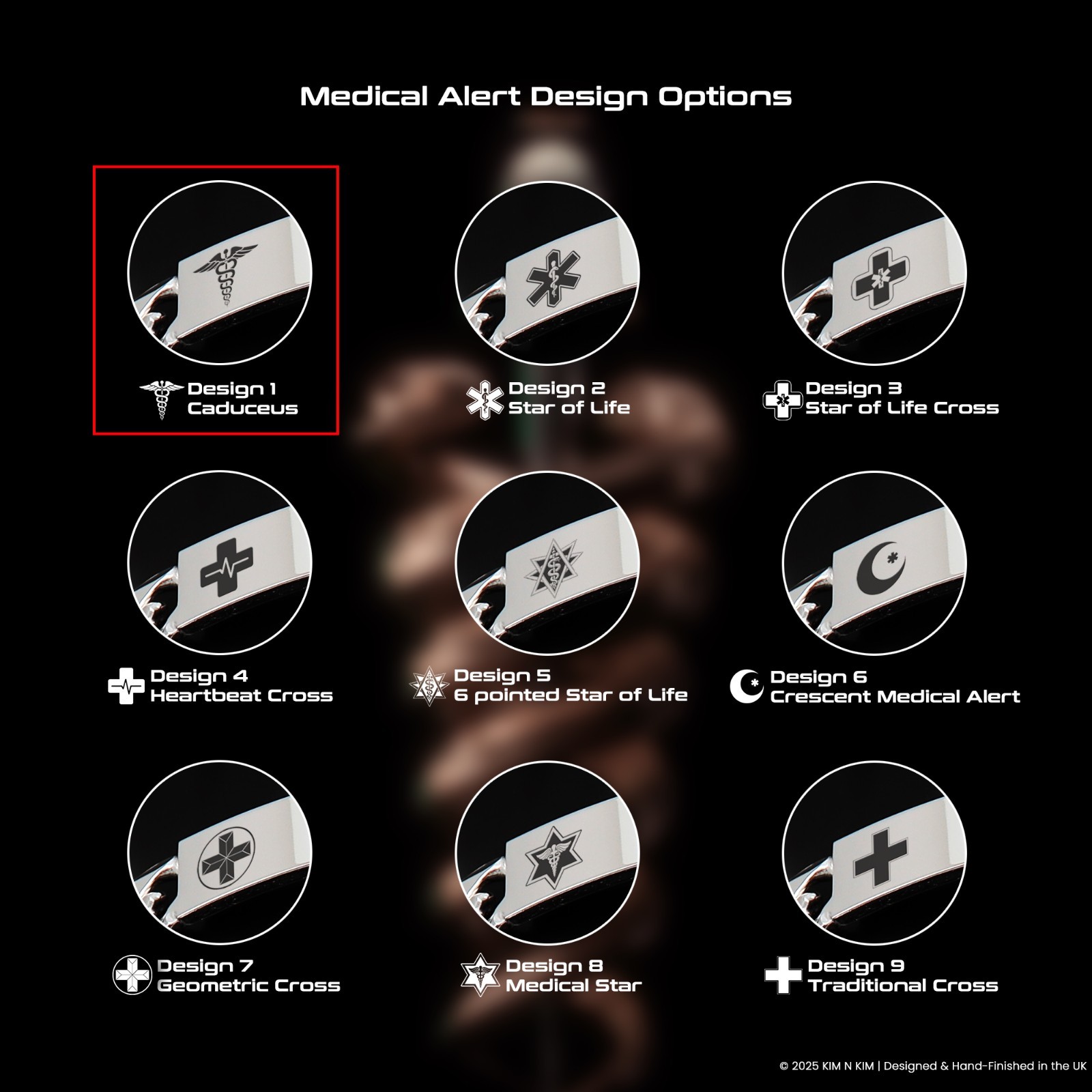 Personalised Medical Alert Bracelet 925 Sterling Silver Engraved ID Diabetes All