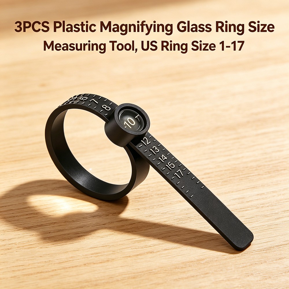 3PCS Adjustable Ring Size Measuring Tool Set for Jewelry Making US Standard 1-17
