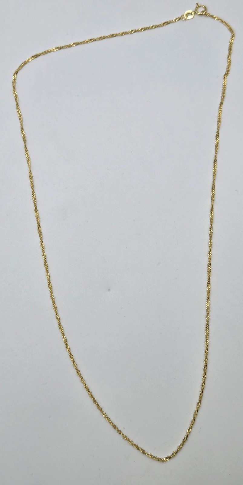 New Solid 10k Yellow Gold TWISTED SINGAPORE Necklace 18inch, 1.3mm, Italy