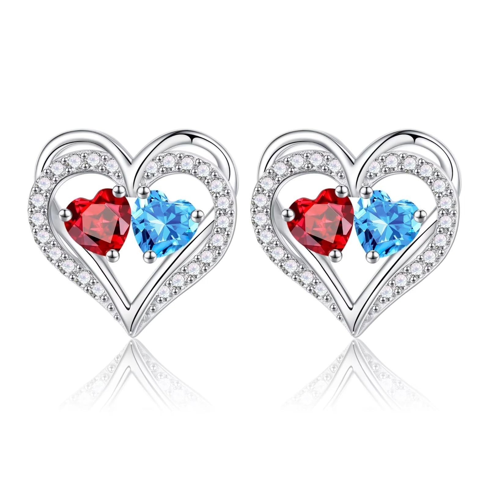 925 Sterling Silver Birthstone Earrings – Perfect Anniversary & Birthday Gifts f