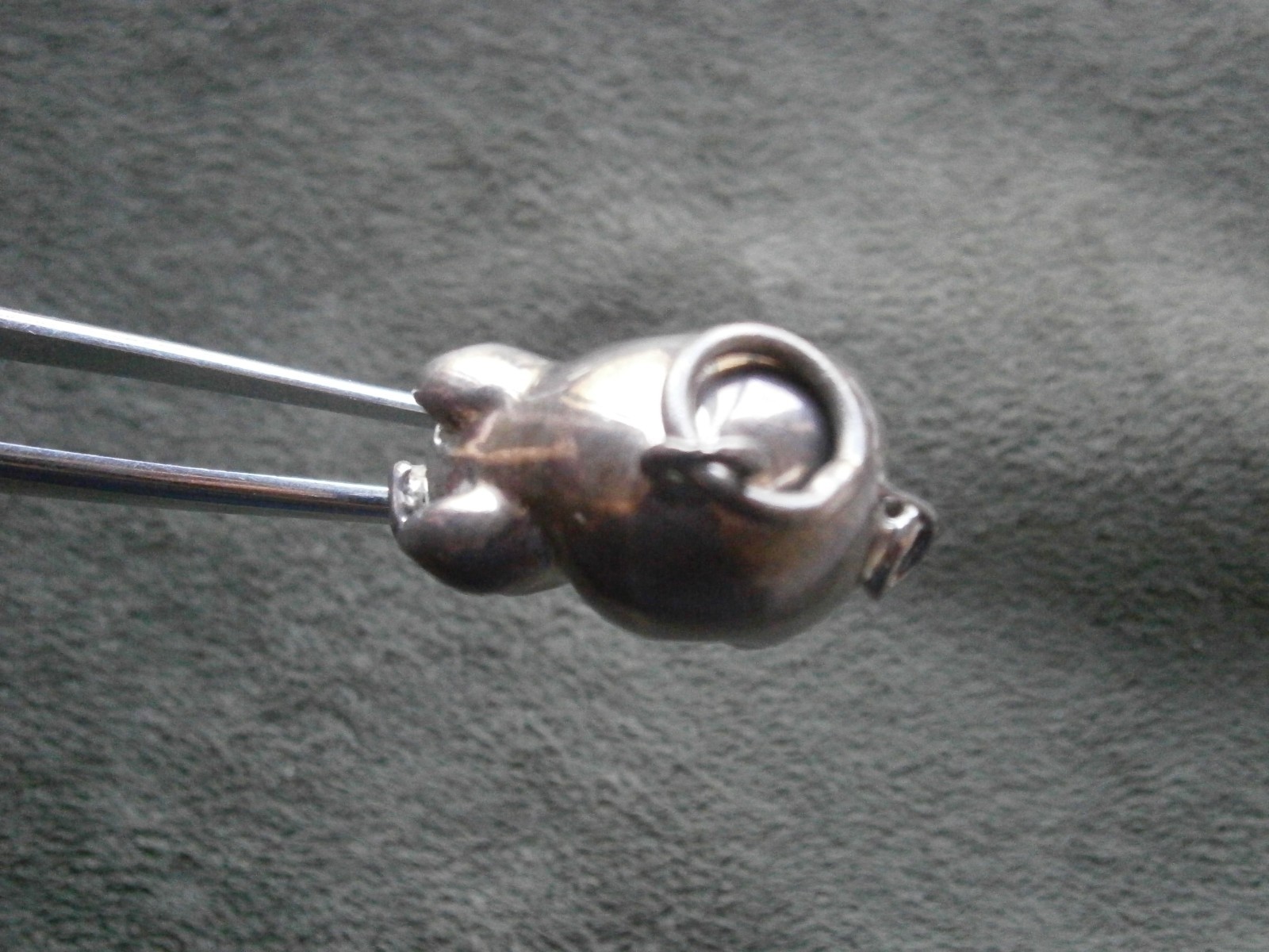 Large Heavy Pig Vintage Solid Sterling Silver Bracelet Charm Pendant 12.0g