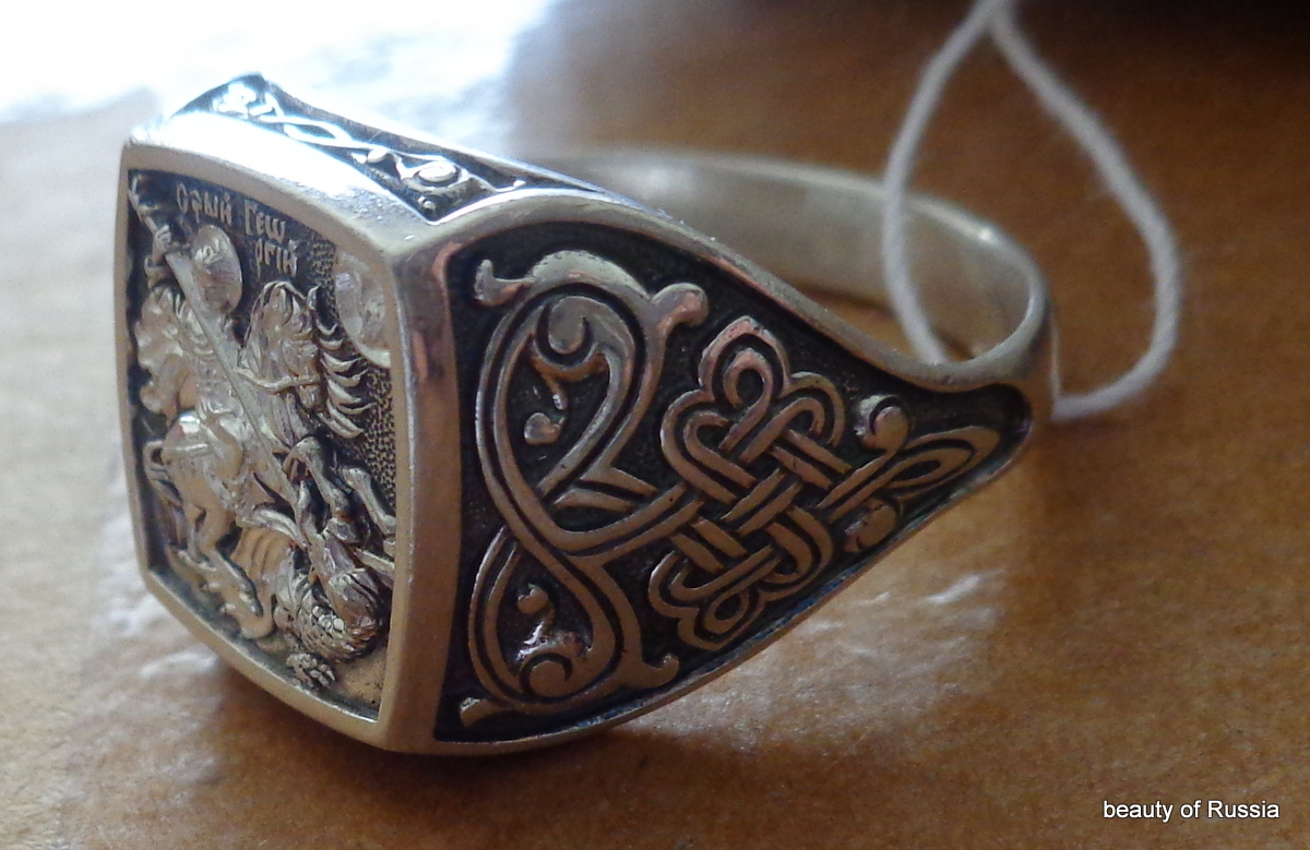 ring silver 925 st George consecrated to the relics of st George size 12.0
