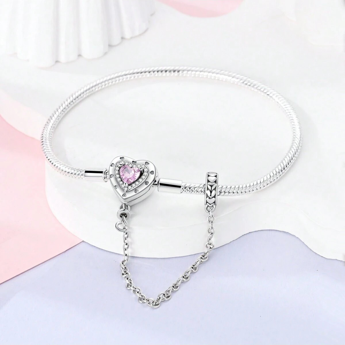Heart Safety Charm Bracelet, Bracelet For Charm, Safety Heart Bracelet