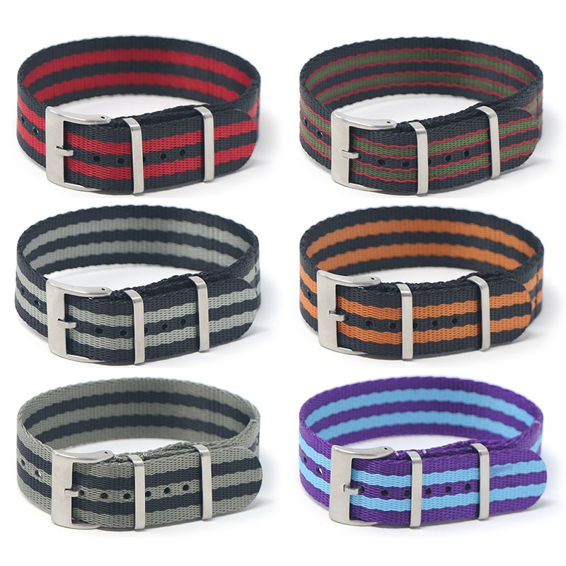 StrapsCo Bond Single Pass Nylon Seat Belt Watch Strap Band 18mm 20mm 22mm 24mm
