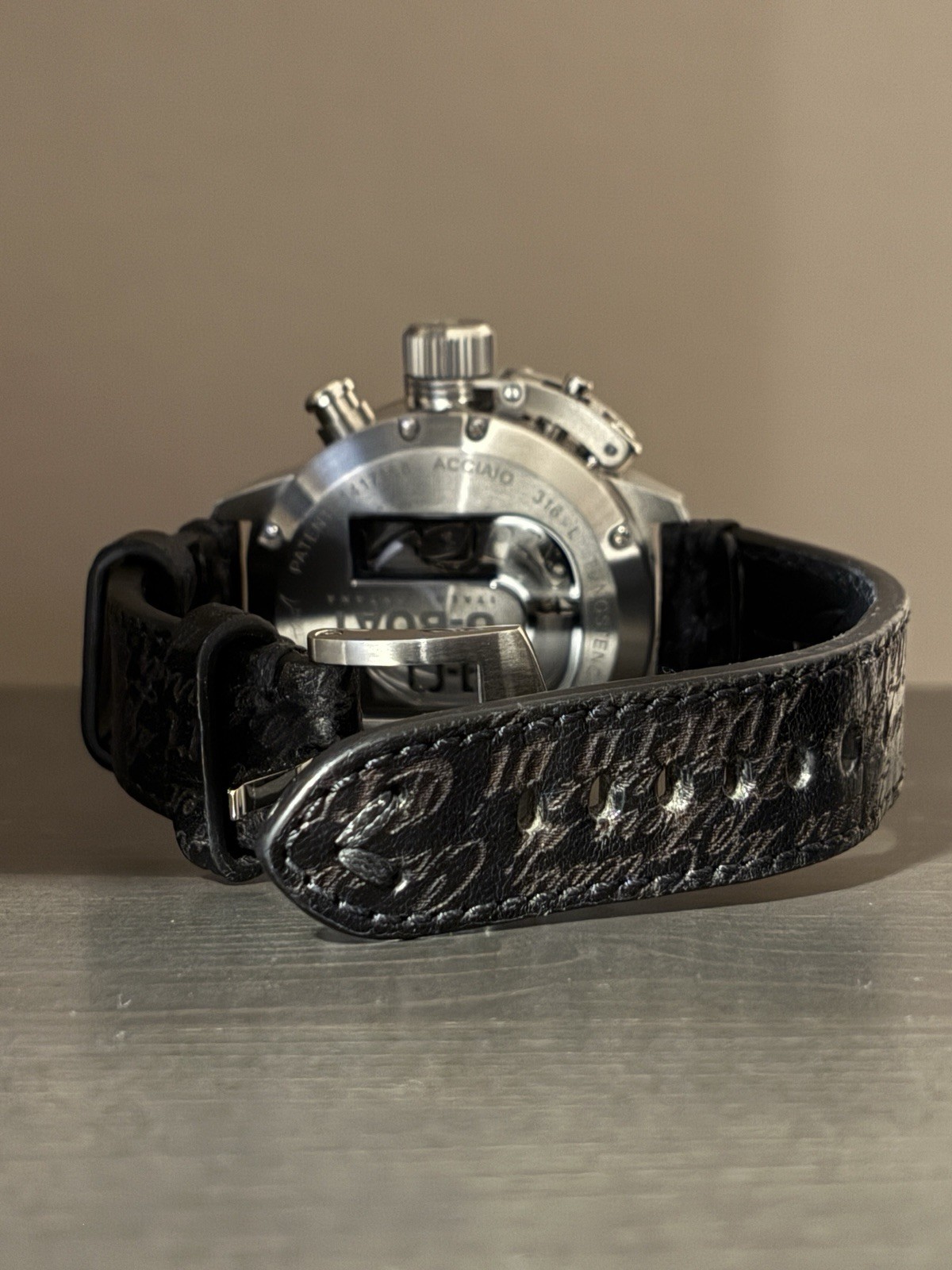 U-BOAT Italo Fontana Automatic Tungsten Chronograph Date Green Dial Leather 100m