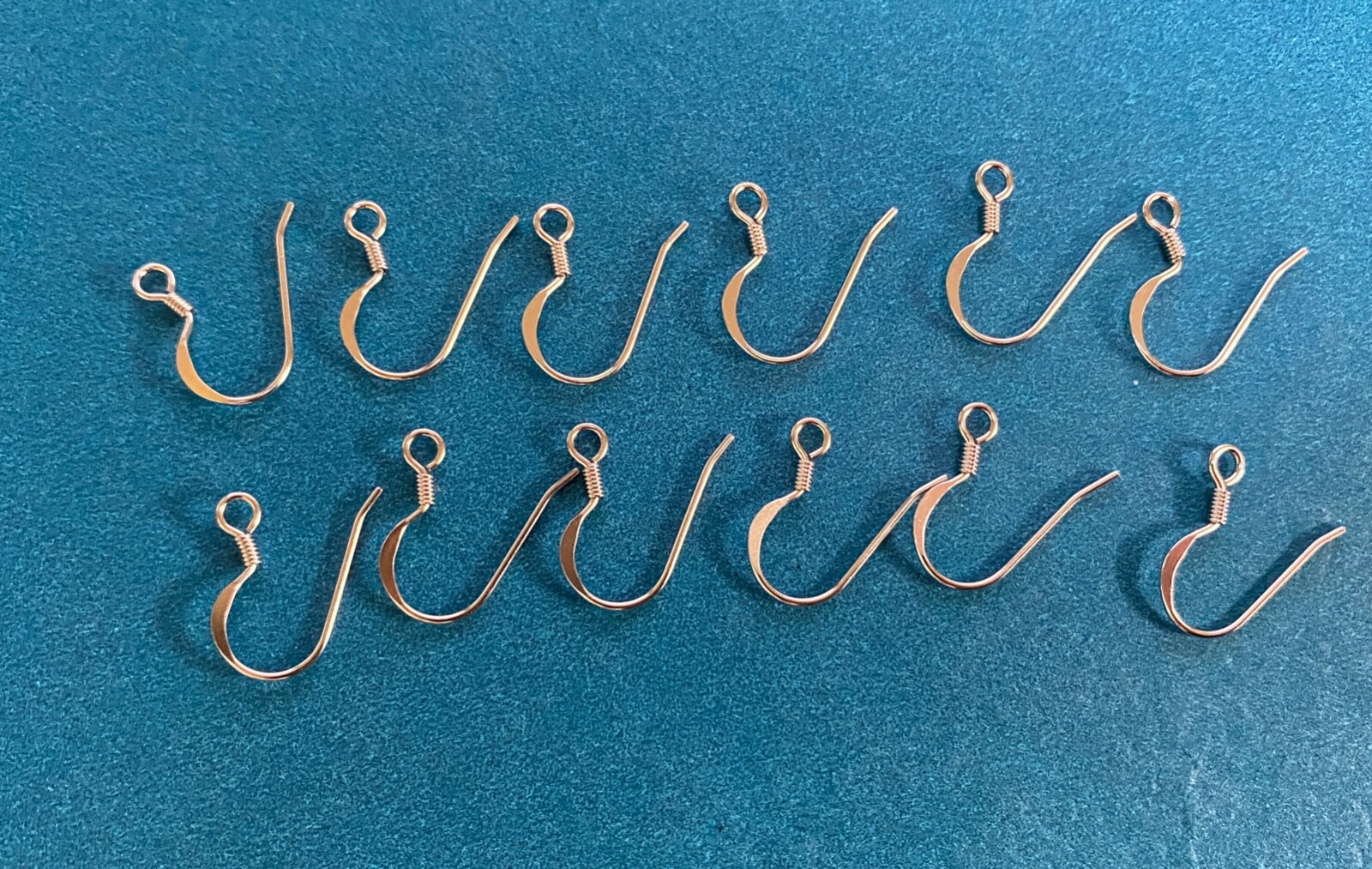 Sterling silver ear wire, earring hook, 16 x 14 mm, 6 pairs