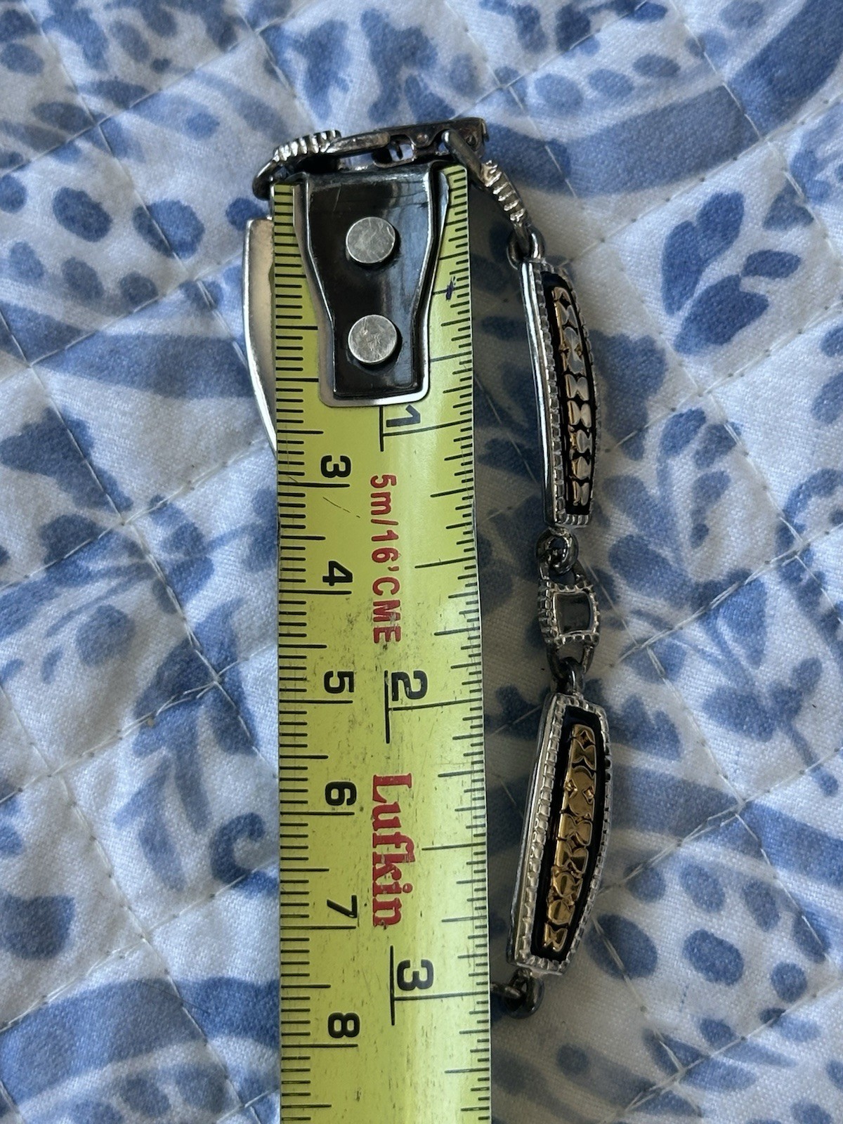 Vintage Black And Gold Premier Design Bracelet 7.5” Classy