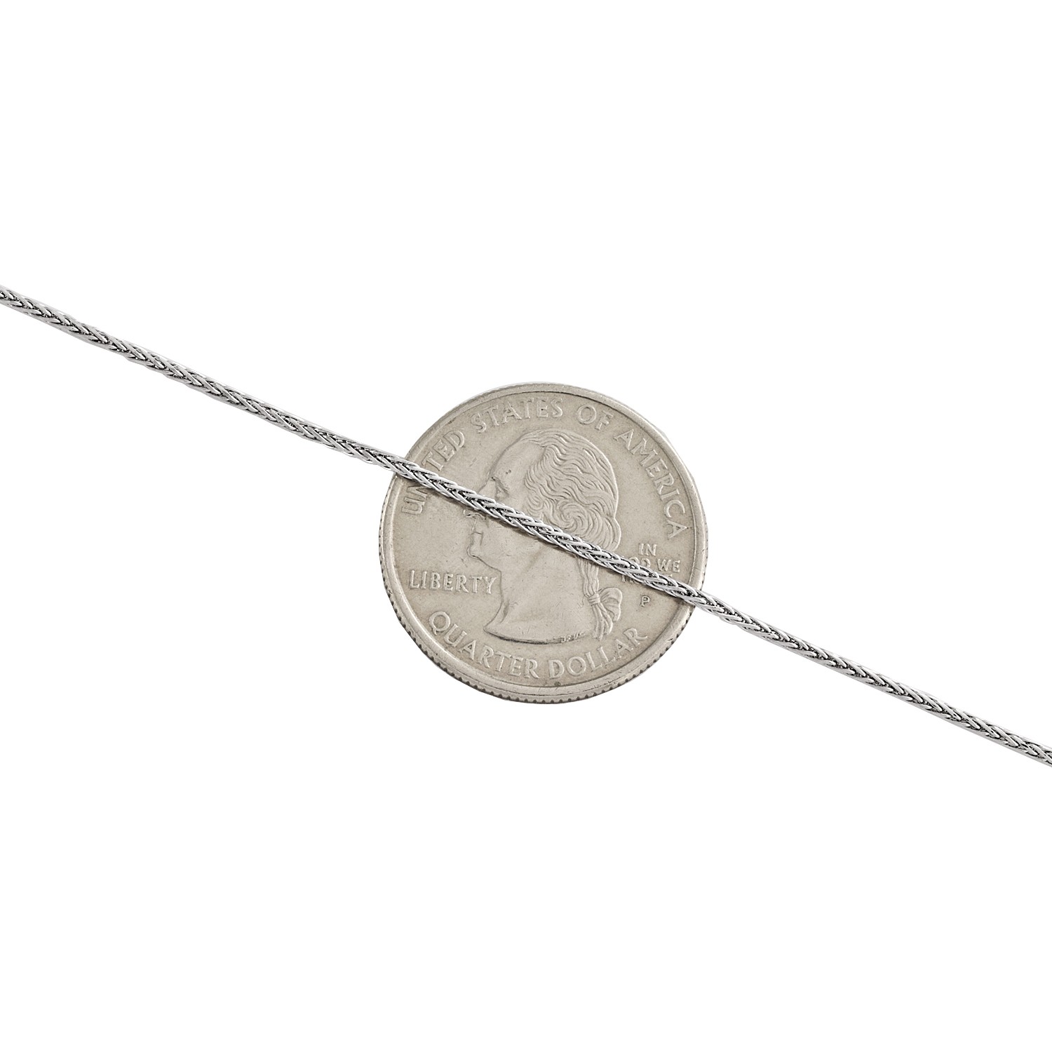 10K White Gold 1mm Round Spiga Link Chain Fancy Italian Necklace 16 – 24 Inches
