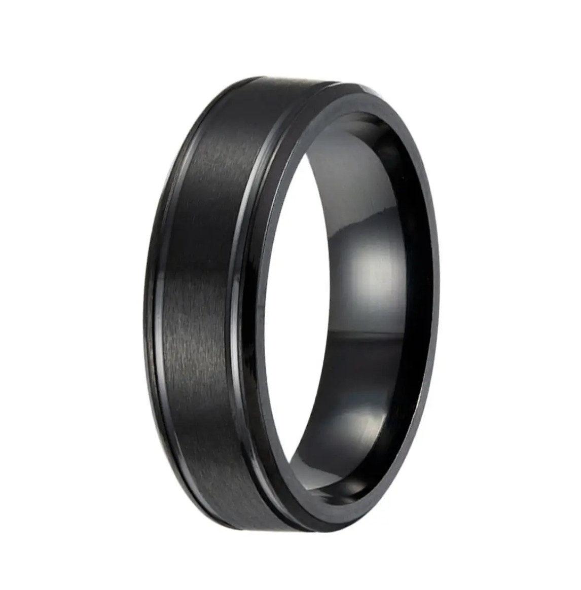 Men Black Titanium Ring Wedding Lover Couple 8-13