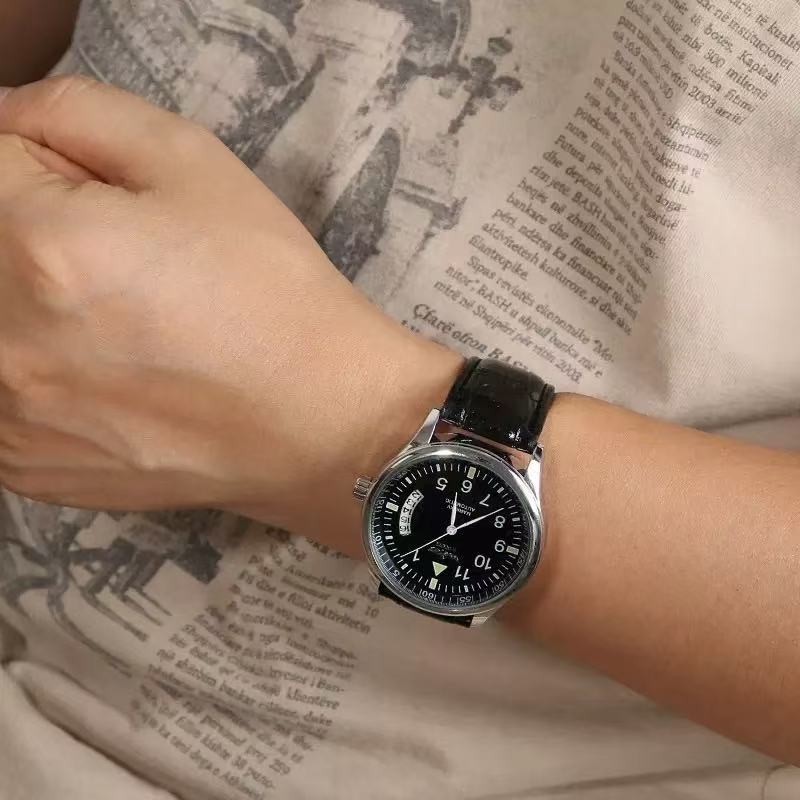 Mens Automatic Mechanical business Watch Alloy Self-winding minimalist Gift