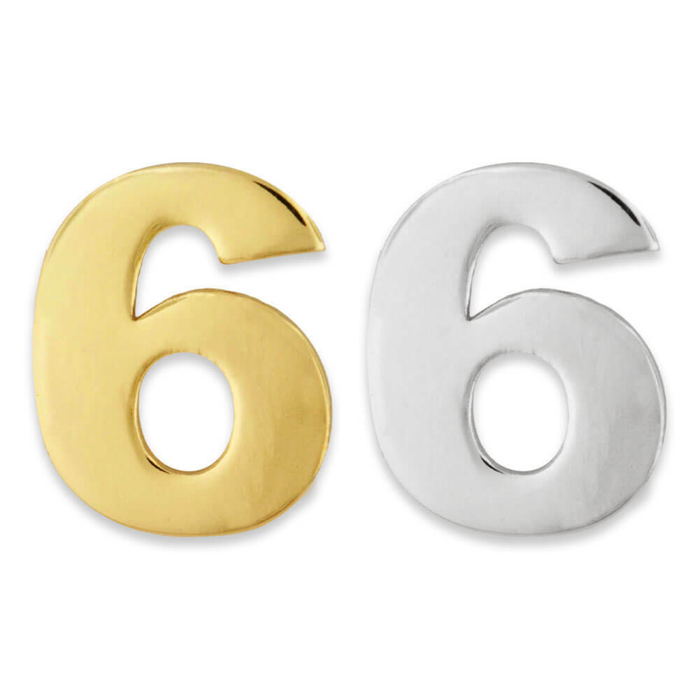PinMarts Number Six 6 Lapel Pin Anniversary Birthday Number Jewelry