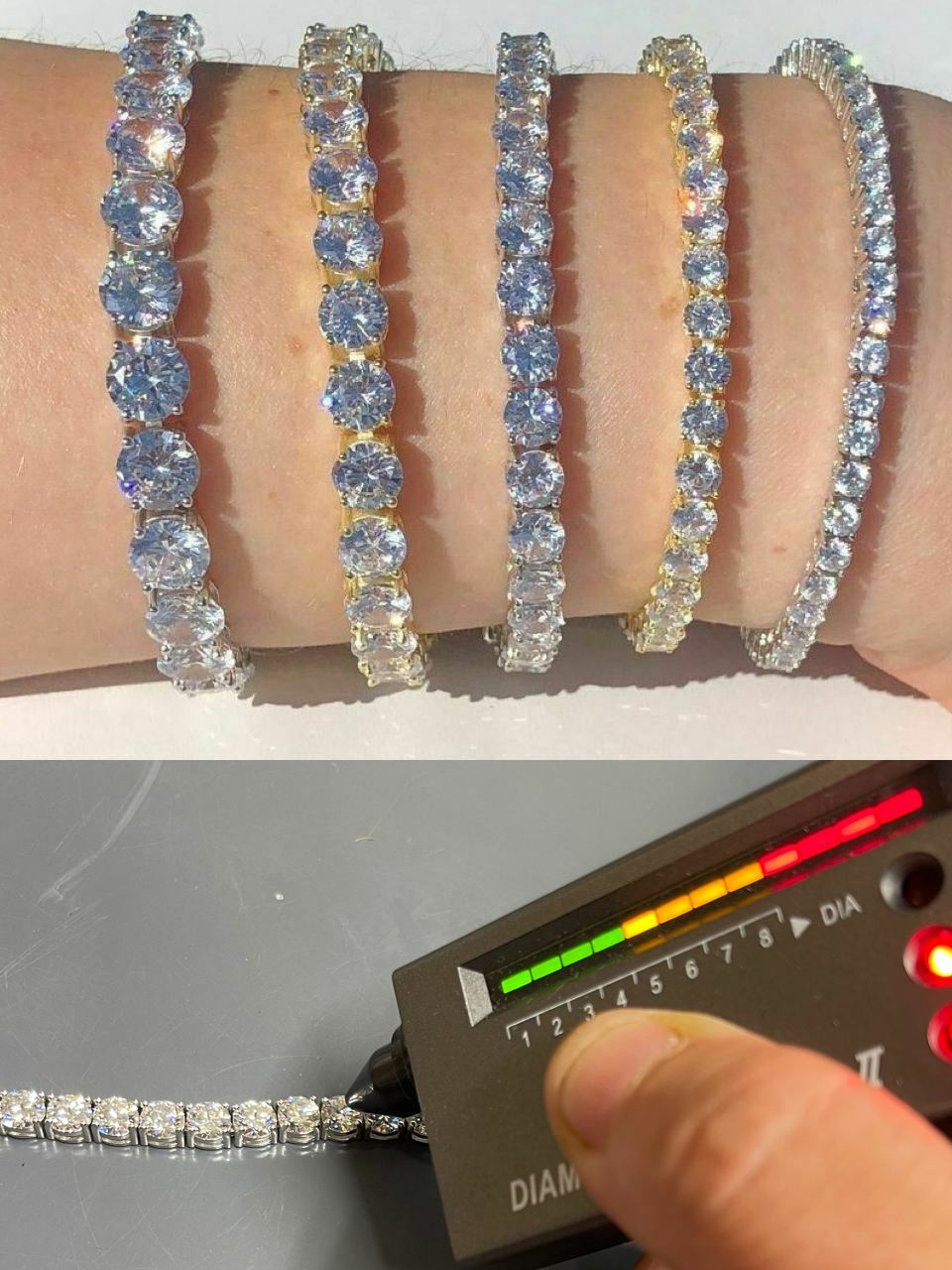 Tennis Bracelet SOLID 925 Sterling Silver MOISSANITE Passes Tester 3-7mm