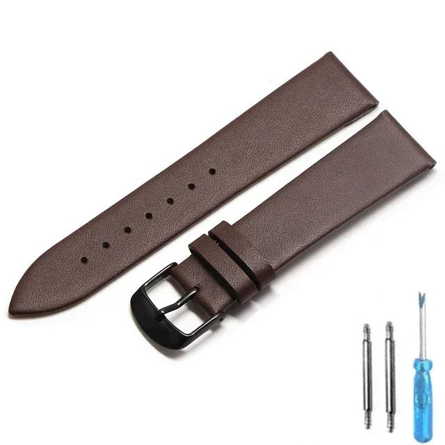 12–22mm Watchband Bracelet Soft Smooth Band Genuine Leather Watch Strap