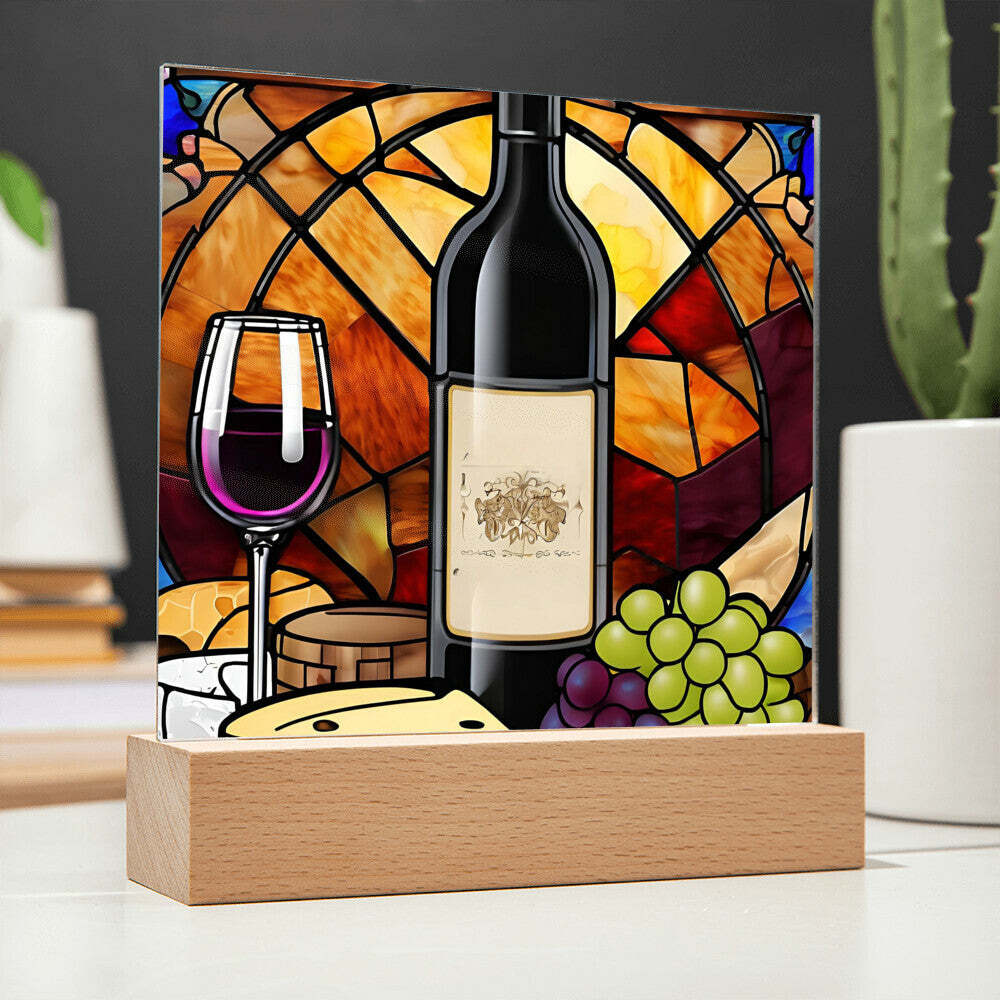 Wine Cheese Plate Acrylic Plaque