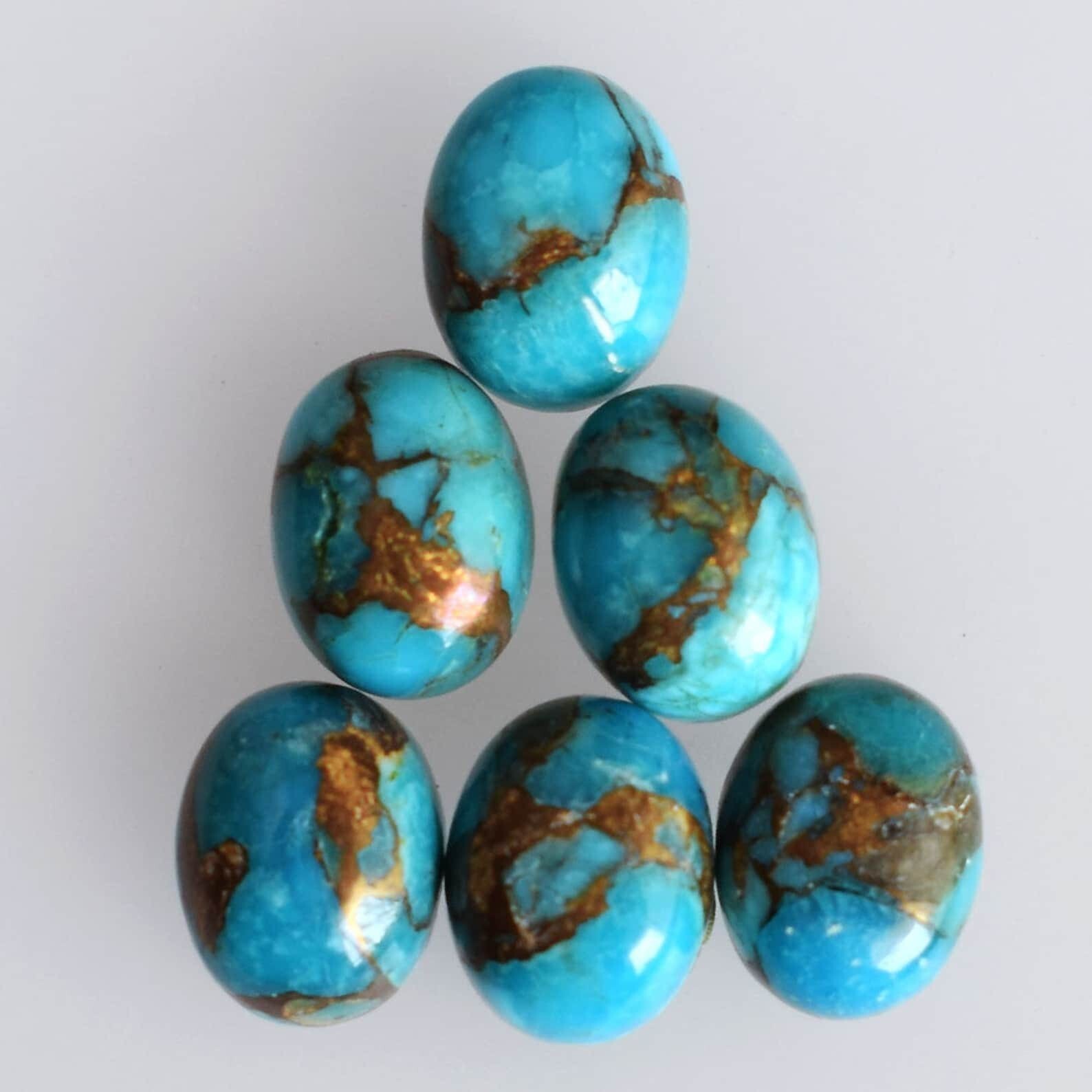 Blue Copper Turquoise Oval Cabochon Loose Gemstone Wholesale Lot