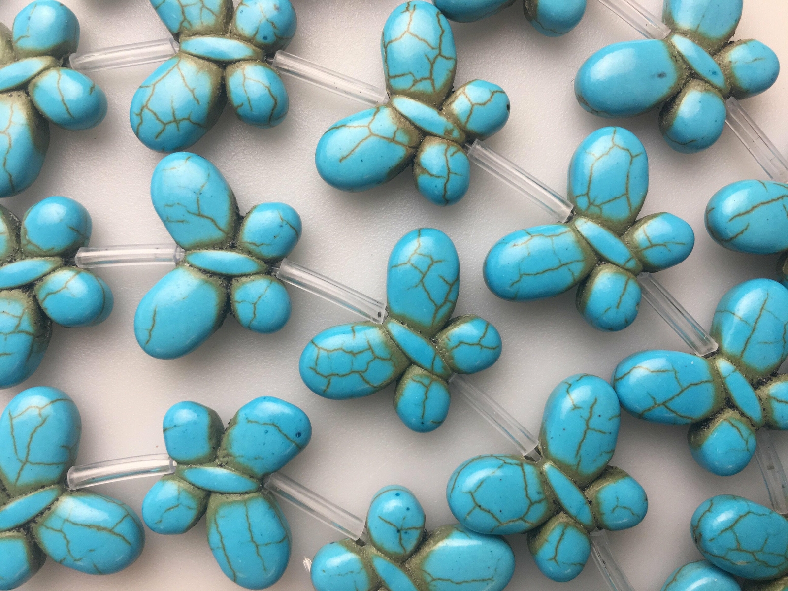 Blue Howlite Turquoise Butterfly Shape Beads 15x20mm 15.5″ Strand